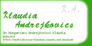 klaudia andrejkovics business card